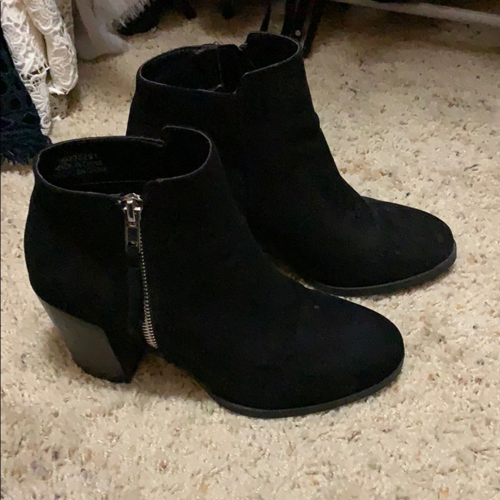 Black suede botties